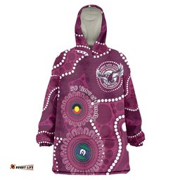 Sea Eagles NAIDOC Week 2026 Personalised Wearable Blanket Hoodie 50 Years of Deadly Aboriginal Art LT14