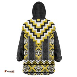 Yellow Taniko Aotearoa Wearable Blanket Hoodie Niho Taniwha Mix Poutama LT14