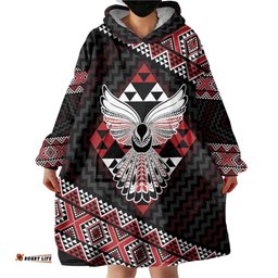 Taniko Aotearoa Wearable Blanket Hoodie Poutama Mix Piwakawaka - Ver02 LT7