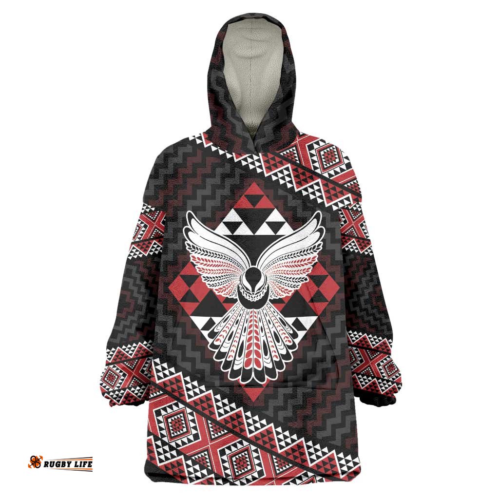 Taniko Aotearoa Wearable Blanket Hoodie Poutama Mix Piwakawaka - Ver02 LT7