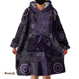Purple Dragonfly Aboriginal of Hope Wearable Blanket Hoodie Australian Epilepsy Awareness LT9