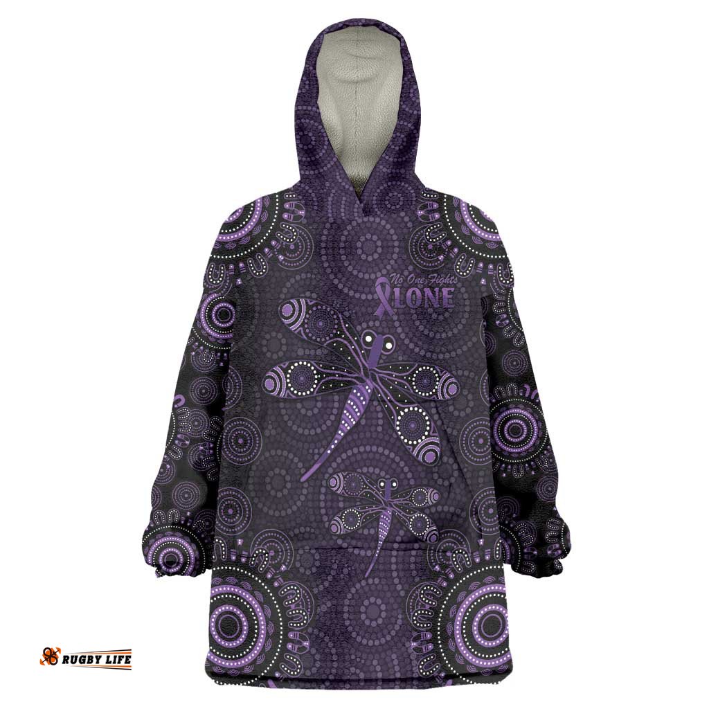 Purple Dragonfly Aboriginal of Hope Wearable Blanket Hoodie Australian Epilepsy Awareness LT9