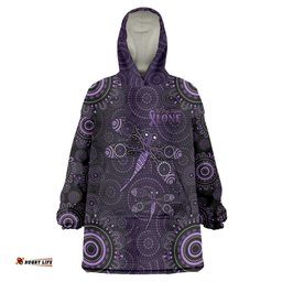Purple Dragonfly Aboriginal of Hope Wearable Blanket Hoodie Australian Epilepsy Awareness LT9
