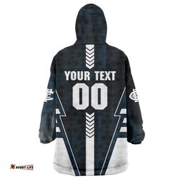Personalized Carlton Blues Wearable Blanket Hoodie Modern Geometric Sports Graphic Style TS04