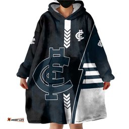Personalized Carlton Blues Wearable Blanket Hoodie Modern Geometric Sports Graphic Style TS04