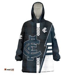 Personalized Carlton Blues Wearable Blanket Hoodie Modern Geometric Sports Graphic Style TS04