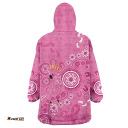 Pink Ribbon Australia Wearable Blanket Hoodie Breast Cancer Awareness Aboriginal Cacatua leadbeateri LT14