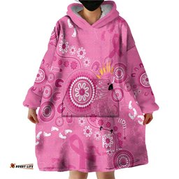 Pink Ribbon Australia Wearable Blanket Hoodie Breast Cancer Awareness Aboriginal Cacatua leadbeateri LT14