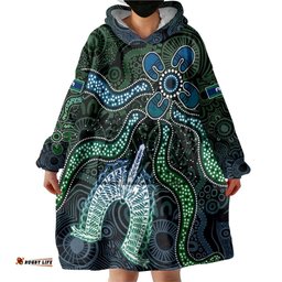 Torres Strait Islands Wearable Blanket Hoodie Indigenous Australian Marine Tribal Dot Art TS04
