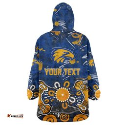 Personalized West Coast Eagles Wearable Blanket Hoodie Aboriginal Dot Painting Graffiti Style TS04