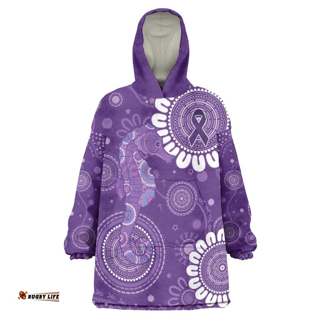 Sea Horse Australia Epilepsy Awareness Wearable Blanket Hoodie LT9