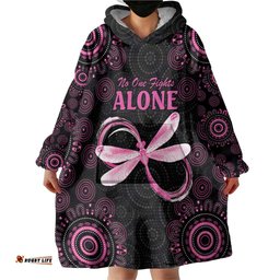 Personalized Pink Dragonfly Aboriginal of Hope Wearable Blanket Hoodie Australias Breast Cancer Awareness LT9