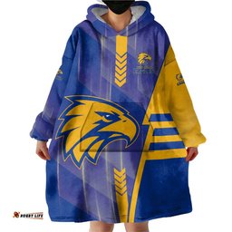 Personalized West Coast Eagles Wearable Blanket Hoodie Modern Geometric Sports Graphic Style TS04