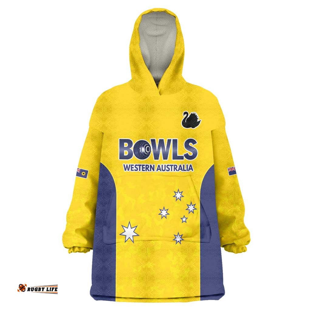 Western Australia Lawn Bowls Custom Wearable Blanket Hoodie Aussie Minimalist Style LT9