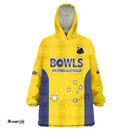 Western Australia Lawn Bowls Custom Wearable Blanket Hoodie Aussie Minimalist Style LT9