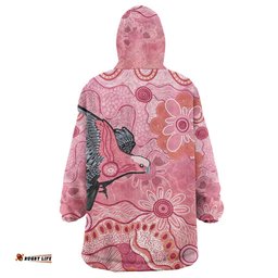NAIDOC Week Aussie Indigenous Wearable Blanket Hoodie Aboriginal Galah Bird Contemporary Art LT7