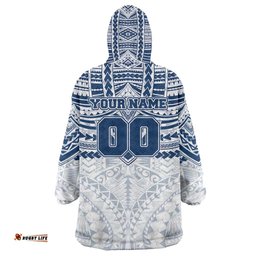 Personalized Geelong Cats Wearable Blanket Hoodie Polynesian Tribal Pattern Heritage Football TS04