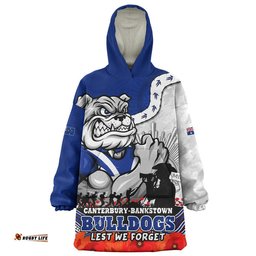 RugbyLife Canterbury-Bankstown Bulldogs Snug Hoodie Anzac Day Remembrance Of Courage Loyalty Valor