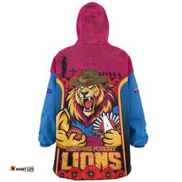 RugbyLife Brisbane Lions Snug Hoodie Lest We Forget In Eternal Honor And Duty