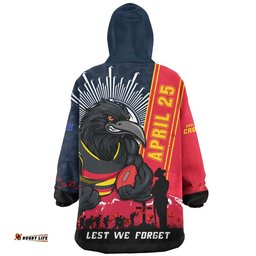 RugbyLife Adelaide Crows Snug Hoodie Anzac Day Lest We Forget Memorial