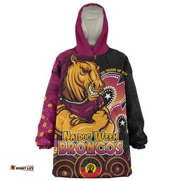 RugbyLife Brisbane Broncos Snug Hoodie NAIDOC Week 50 Years Of Deadly Indigenous Pattern
