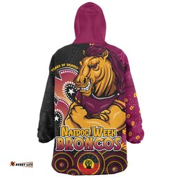 RugbyLife Brisbane Broncos Snug Hoodie NAIDOC Week 50 Years Of Deadly Indigenous Pattern