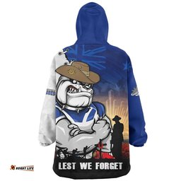 RugbyLife Canterbury-Bankstown Bulldogs Snug Hoodie Anzac Day Lest We Forget Silent Dawn