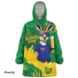RugbyLife Australia Snug Hoodie Australia Day Kangaroo Cheers Green Gold Celebration Edition