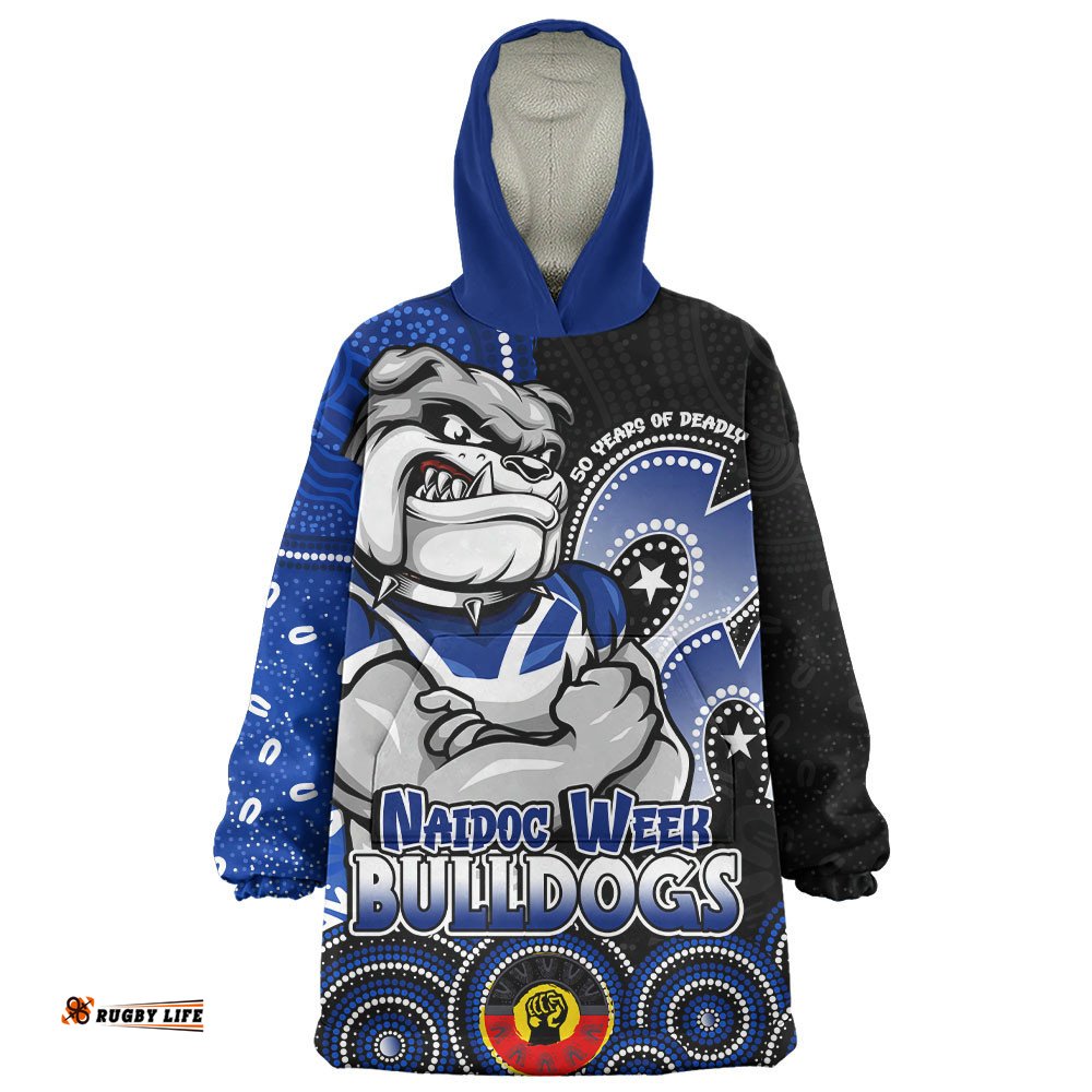 RugbyLife Canterbury-Bankstown Bulldogs Snug Hoodie NAIDOC Week 50 Years Of Deadly Indigenous Pattern