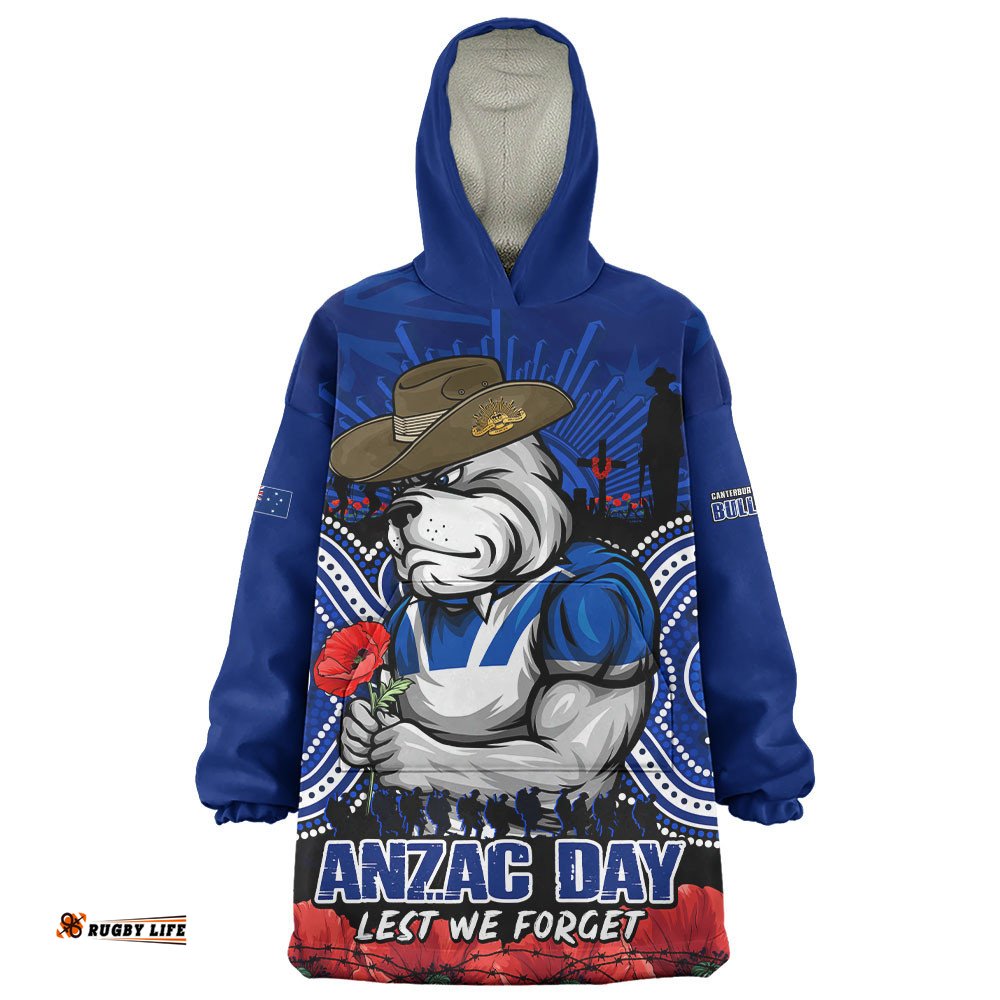 RugbyLife Canterbury-Bankstown Bulldogs Snug Hoodie Anzac Day Pride Of Service Eternal Memory