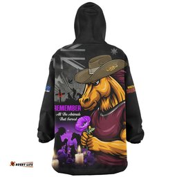 RugbyLife Brisbane Broncos Snug Hoodie Anzac Day Purple Poppy And Animals That Served