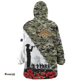RugbyLife Australia Snug Hoodie Anzac Day Poppy And Barbed Wire Of Service Green