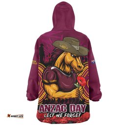 RugbyLife Brisbane Broncos Snug Hoodie Anzac Day Pride Of Service Eternal Memory