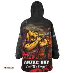 RugbyLife Brisbane Broncos Snug Hoodie Anzac Day Rising Dawn Ceremony Lest We Forget Courage