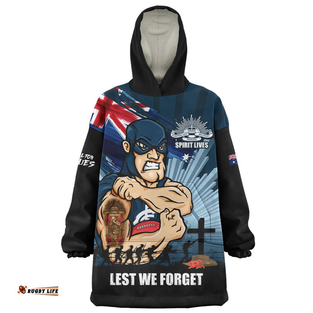 RugbyLife Carlton Snug Hoodie ANZAC Day Honour And Football Legacy