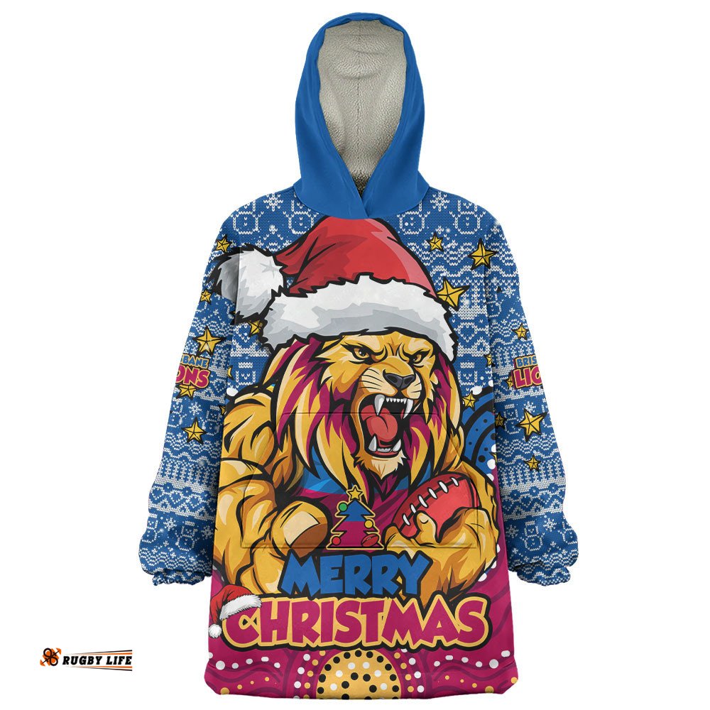 RugbyLife Brisbane Lions Snug Hoodie Ugly Christmas Knit Patterns Vintage Jersey