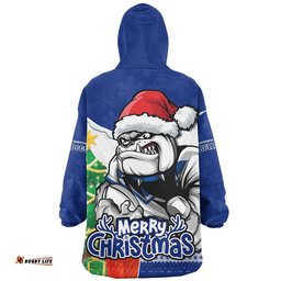 RugbyLife Canterbury-Bankstown Bulldogs Snug Hoodie Santa Scoring Touchdown On Christmas Game Day