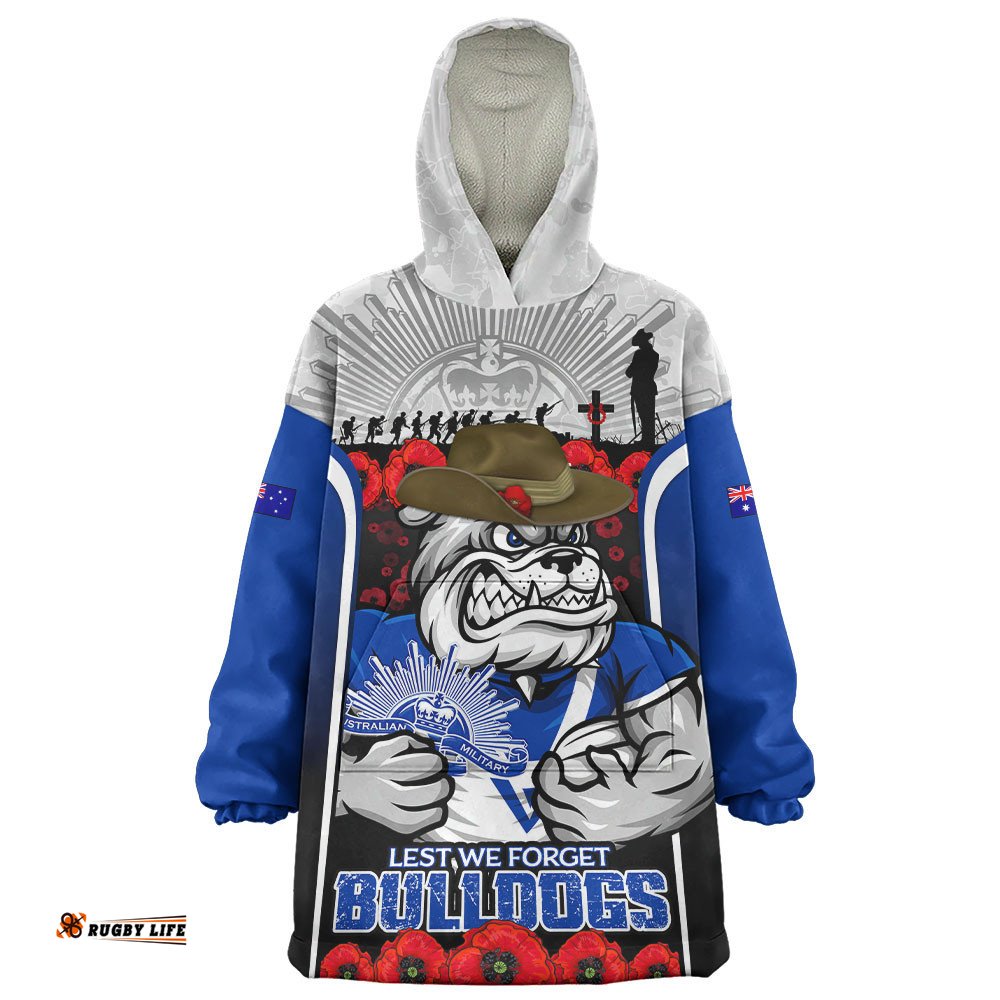 RugbyLife Canterbury-Bankstown Bulldogs Snug Hoodie Lest We Forget In Honor And Remembrance