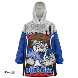 RugbyLife Canterbury-Bankstown Bulldogs Snug Hoodie Lest We Forget In Honor And Remembrance