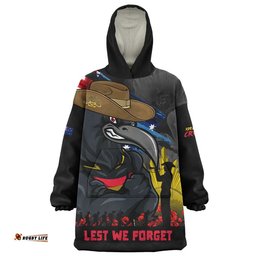 RugbyLife Adelaide Crows Snug Hoodie ANZAC Inspired Football Fan Memorial Design