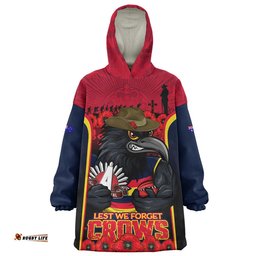 RugbyLife Adelaide Crows Snug Hoodie Lest We Forget In Eternal Honor And Duty