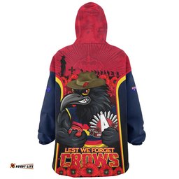 RugbyLife Adelaide Crows Snug Hoodie Lest We Forget In Eternal Honor And Duty