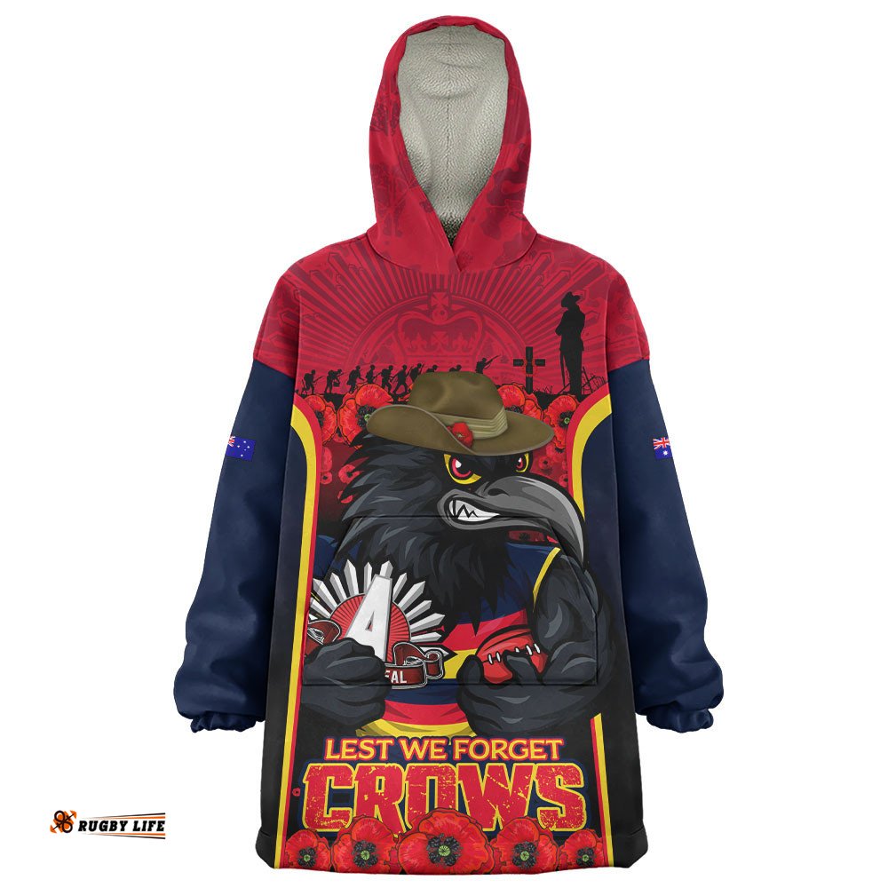 RugbyLife Adelaide Crows Snug Hoodie Lest We Forget In Eternal Honor And Duty