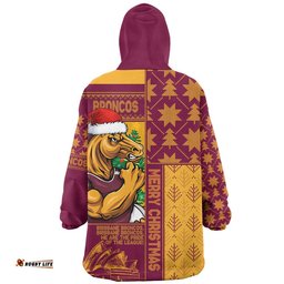 RugbyLife Brisbane Broncos Snug Hoodie Christmas Magic Knit Style Winter Glow