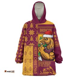 RugbyLife Brisbane Broncos Snug Hoodie Christmas Magic Knit Style Winter Glow