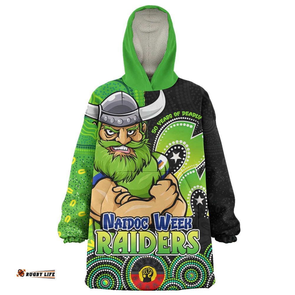 RugbyLife Canberra Raiders Snug Hoodie NAIDOC Week 50 Years Of Deadly Indigenous Pattern