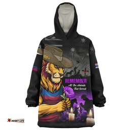 RugbyLife Brisbane Lions Snug Hoodie Anzac Day In Memory Of Animals That Served