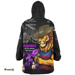 RugbyLife Brisbane Lions Snug Hoodie Anzac Day In Memory Of Animals That Served