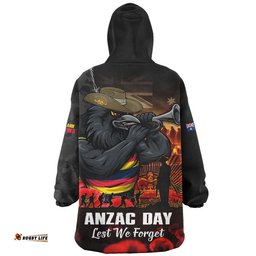 RugbyLife Adelaide Crows Snug Hoodie ANZAC Day Lest We Forget Red Poppy And Honor The Brave Tribute