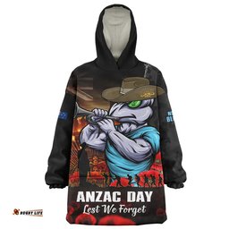 RugbyLife New South Wales Blues Snug Hoodie Anzac Day Rising Dawn Ceremony Lest We Forget Courage